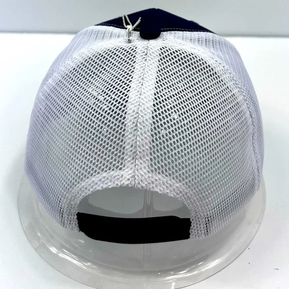 TOMMY BAHAMA CAP HAT, FRONT IS NAVY WITH SILVER EMBROIDERED LOGO, WITH NAVY MESH